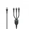 SEEK TOTI USB-A a Micro-USB / USB-C / Lightning cavo intrecciato 1,5m 2A (Non-MFI) nero