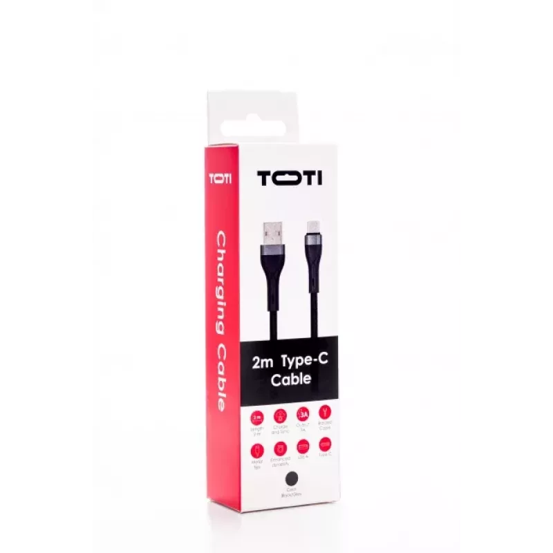 SEEK TOTI cavo USB-A su USB-C intrecciato 2m 3A nero