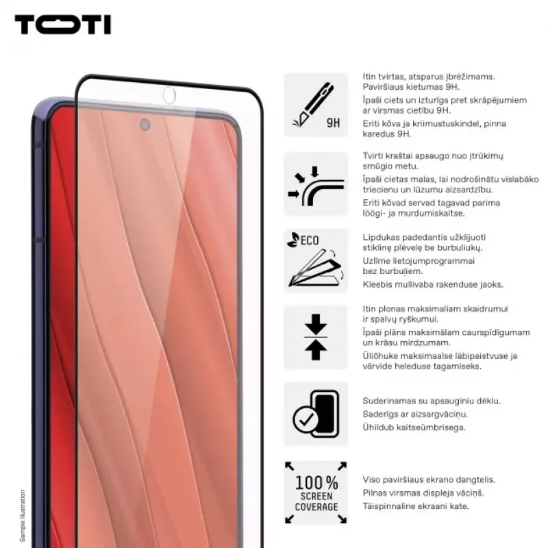 TOTI PREMIUM Premium Tempered Glass 3D Screen Protector Full Cover per Samsung Galaxy S24/S25