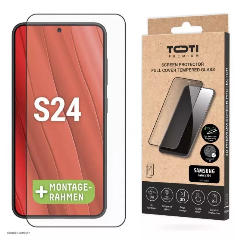 TOTI PREMIUM Premium Tempered Glass 3D Screen Protector Full Cover per Samsung Galaxy S24/S25