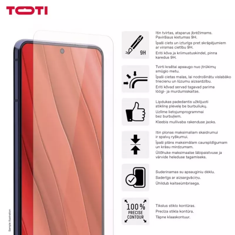 TOTI Tempered Glass 2D Screen Protector per Samsung Galaxy S24 Plus / S25 Plus