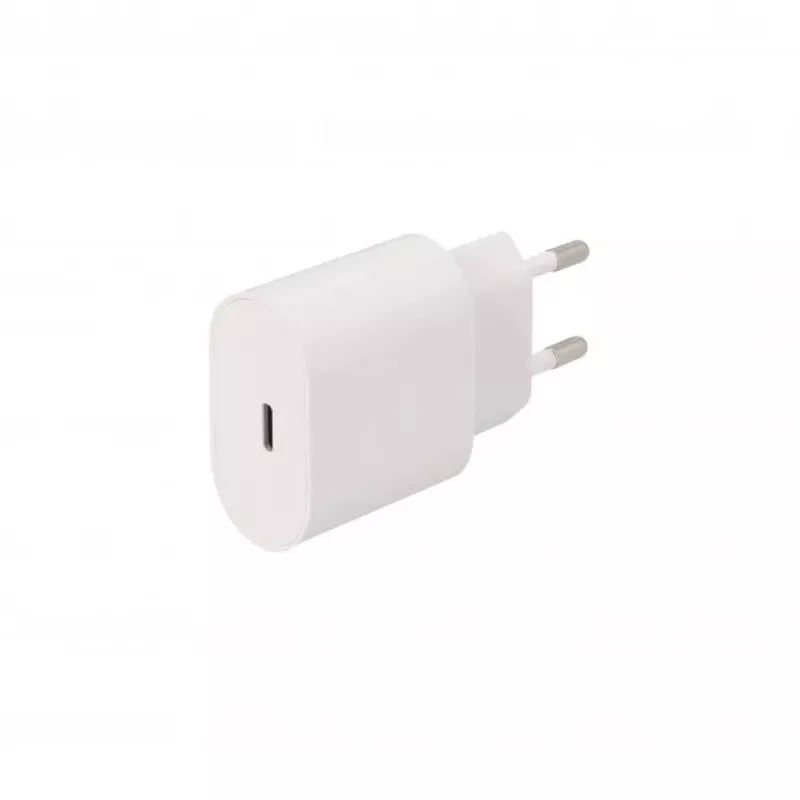 SEEK TOTI caricabatterie da parete 20W Type-C PD con cavo dati Type-C a Type-C, 1 m PVC 3A, bianco