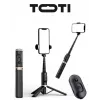 SEEK TOTI selfie stick con design nascosto e treppiede stabile Q12, nero
