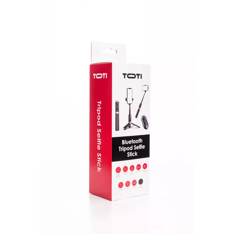 SEEK TOTI selfie stick con design nascosto e treppiede stabile Q12, nero