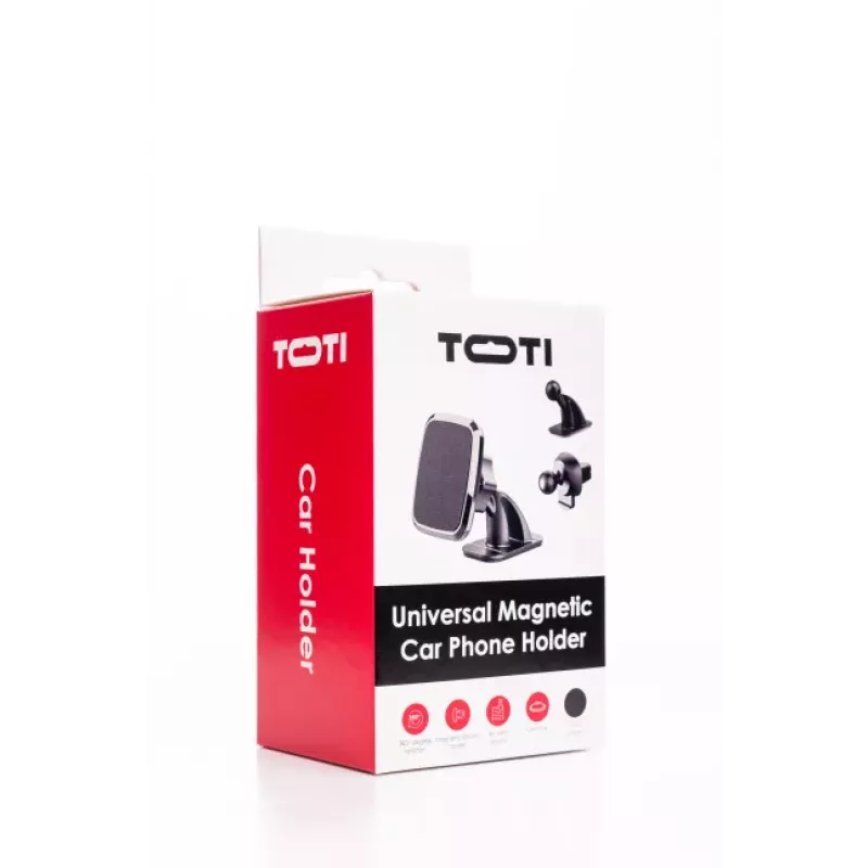 SEEK TOTI supporto magnetico quadrato per auto con montaggio adesivo 3M, nero