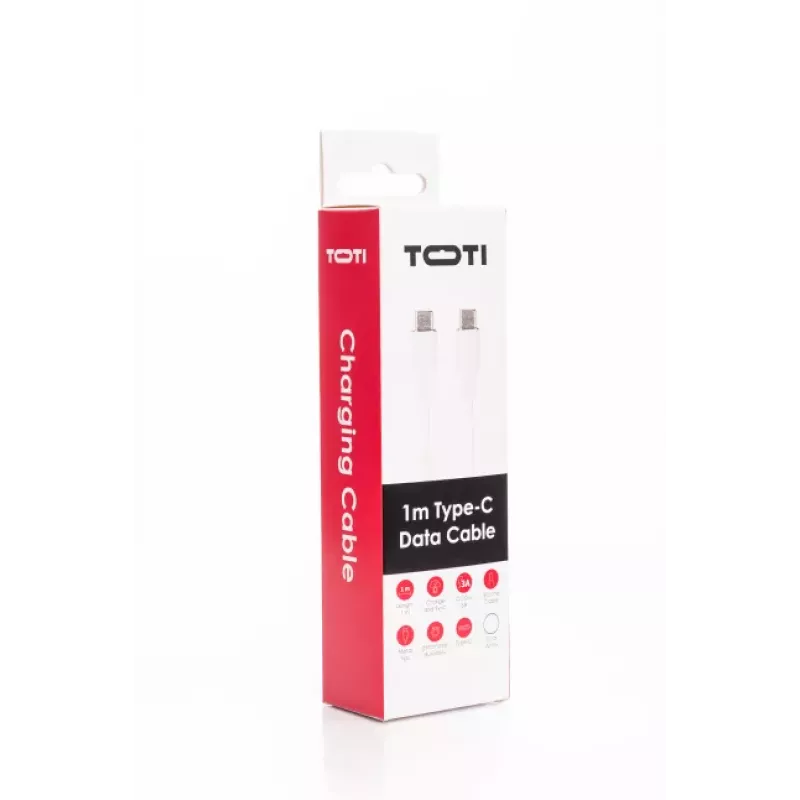 SEEK TOTI USB-C a USB-C cavo in silicone 1m 3A bianco