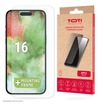 TOTI Tempered Glass 2D Screen Protector Full Cover per iPhone 16/15 Pro/15 trasparente