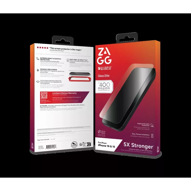 ZAGG Schutzpaket per iPhone 16: custodia con MagSafe e pellicola protettiva per display