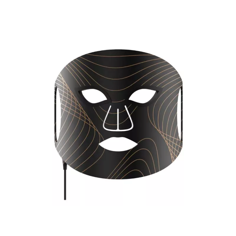 Lunni Maschera facciale LED in silicone con luce LED a 7 colori e infrarosso vicino nero