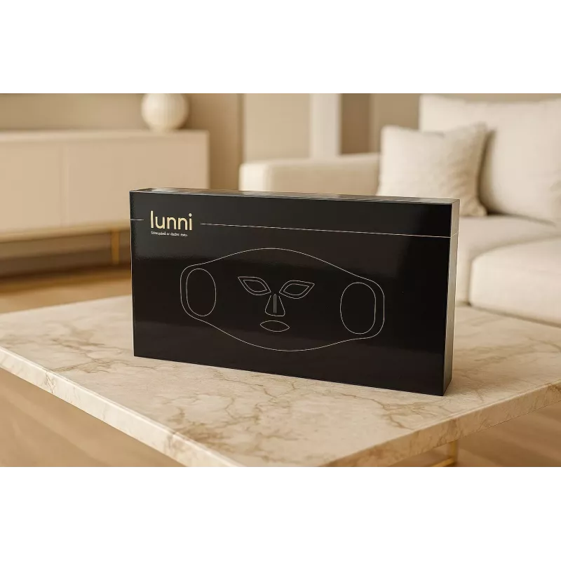 Lunni Maschera facciale LED in silicone con luce LED a 7 colori e infrarosso vicino nero