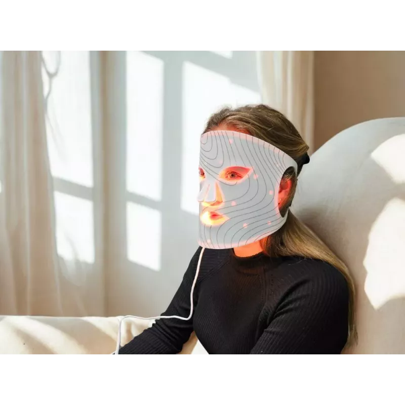 Lunni Maschera facciale LED in silicone con luce LED a 7 colori e infrarosso vicino bianco