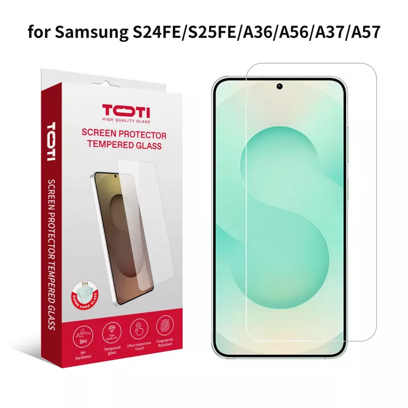 TOTI Tempered Glass 2D Screen Protector per Samsung Galaxy S24 FE/S25 FE/A36/A56/A37/A57/A27