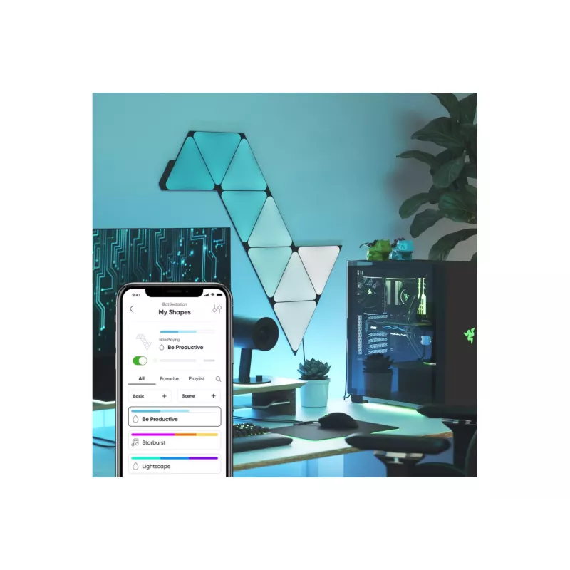 Nanoleaf Shapes Triangoli neri Starter Kit (9 pannelli) 42W WiFi