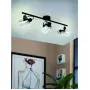 BERREGAS Lampada da soffitto e parete a 3 luci E27, nero/cromo, 220-240V, IP20, interni