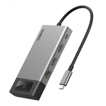 Belkin CONNECT hub USB-C 8-in-1 per 2 schermi - Space Gray