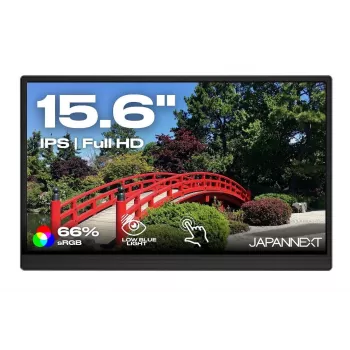 JAPANNEXT JN-MD-i156F-T-LE monitor portatile touchscreen IPS Full HD 15,6 inch con Mini HDMI, USB-C, altoparlanti integrati, nero