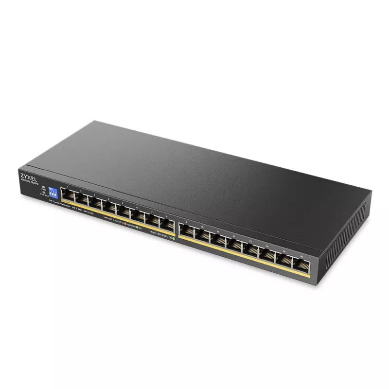 ZyXEL GS1100-16EPS switch PoE+ Gigabit unmanaged 16 porte con budget 135W
