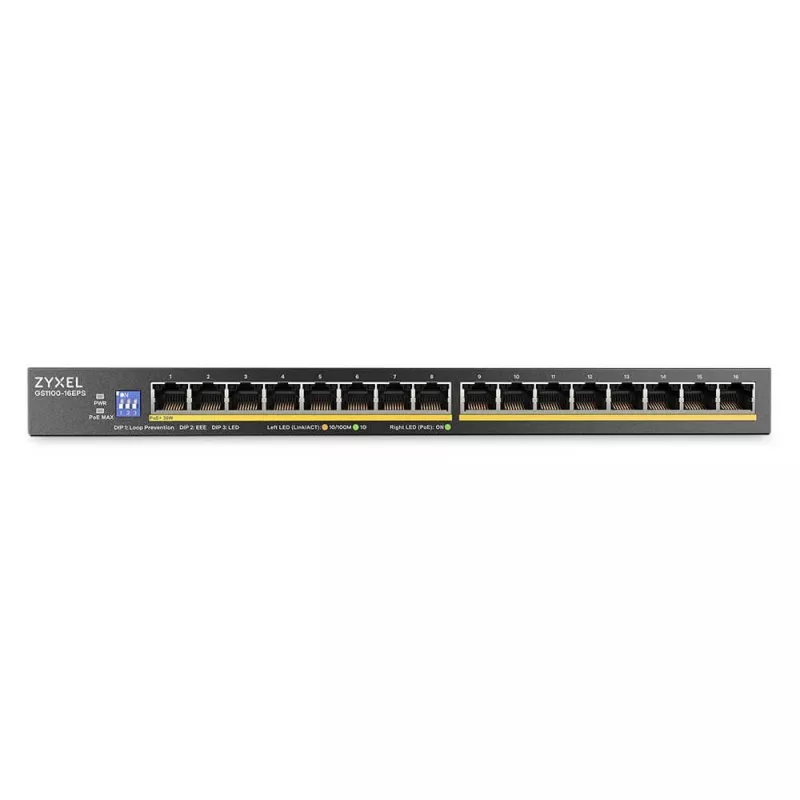 ZyXEL GS1100-16EPS switch PoE+ Gigabit unmanaged 16 porte con budget 135W