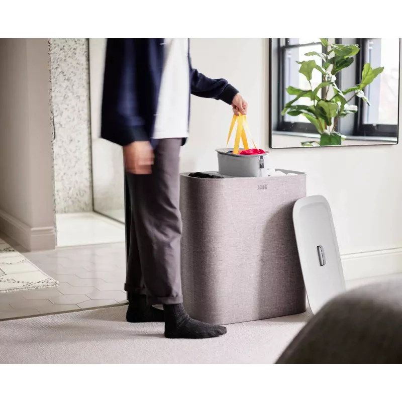 Joseph Joseph Tota Trio 90L cesto portabiancheria grigio per separare il bucato