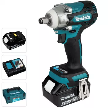 Makita DTW300TJX7 Avvitatore a impulsi a batteria con attacco quadrato 1/2 pollice e batteria aggiuntiva