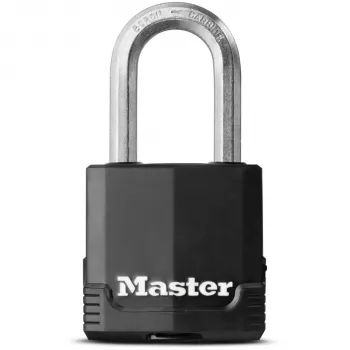Master Lock M115EURDLF Excell Lucchetto laminato 49 mm larghezza staffa, 38 mm altezza staffa, chiavi diverse, rivestimento protettivo, per cancelli, garage, recinzioni