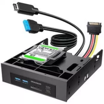 GRAUGEAR hub USB + lettore di schede pannello frontale con telaio per SSD da 2,5