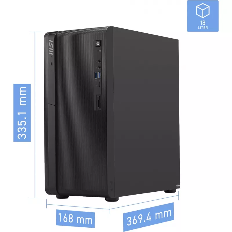 MSI PRO DP180 AI 8HG-1436AT mini PC, Intel Core i5-14400, 16GB DDR5, 512GB SSD NVMe, Windows 11 Pro, nero