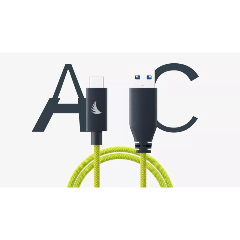 Angelbird Cavo da USB-A a C 3.2 Solid Flex Lime 1 ft UAC3SFL32