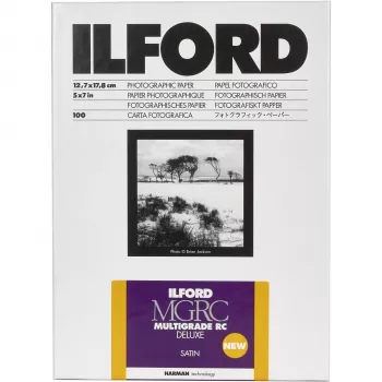 ILFORD MG RC DL 13x18 cm (5x7 in) carta fotografica in bianco e nero a contrasto variabile lucida, 100 fogli