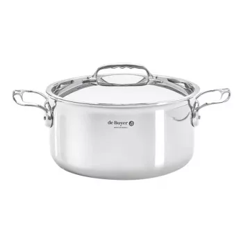 De Buyer Affinity casseruola con manico acciaio inox con coperchio 24 cm