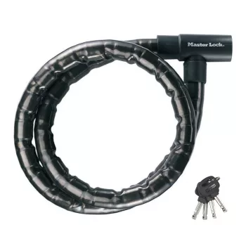 Master Lock lucchetto a cavo corazzato con chiave 22mm 8115EURDPS nero 1,2m