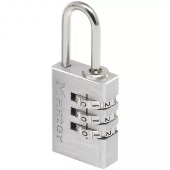 Master Lock 7620EURDCC lucchetto a combinazione, corpo in alluminio, staffa in acciaio temprato, ricombinabile a 4 cifre, larghezza corpo 50 mm, diametro staffa 8 mm, argento/grigio