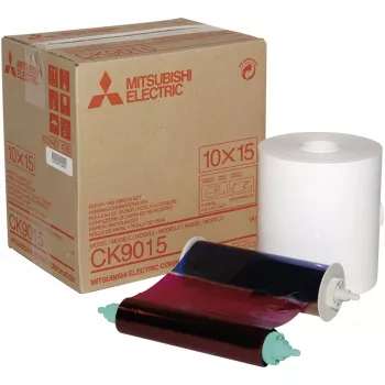 Mitsubishi CK 9015 kit supporto di stampa 10 x 15 - 600 stampe, sublimazione termica, carta fotografica lucida