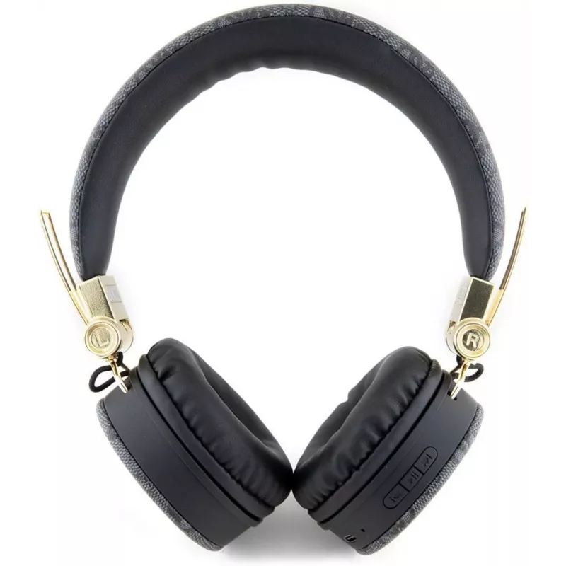 GUESS GUBH704GEMK cuffie over-ear Bluetooth, nero, logo in metallo 4G