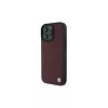 BMW iPhone 16 Pro Max custodia rigida rossa Sign Leather logo in metallo Diamond compatibile MagSafe
