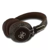 GUESS cuffie wireless Bluetooth logo in metallo 4G marrone GUBHS72P4FC4MW