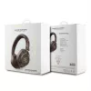 GUESS cuffie wireless Bluetooth logo in metallo 4G marrone GUBHS72P4FC4MW