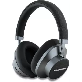 Karl Lagerfeld cuffie on-ear wireless Bluetooth Saffiano logo in metallo nero