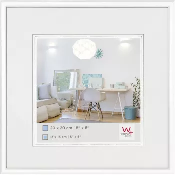 Walther KV220W New Lifestyle cornice portafoto 13x13 cm bianco plastica vetro quadrata singola