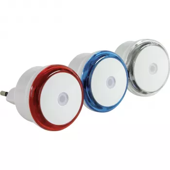 REV set luce notturna LED 3 pz. - rosso, blu, bianco/anelli trasparenti - 0,8 W - sensore crepuscolare