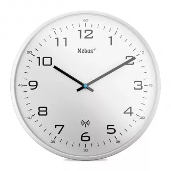 MEBUS 13080 orologio da parete radiocontrollato, bianco, 30 cm