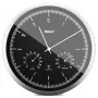 MEBUS 19777 orologio da parete radiocontrollato con termoigrometro, argento/bianco, 30 cm