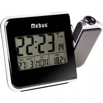 Mebus 42425 sveglia con proiezione - LCD digitale, 12/24h, temperatura, nero/grigio