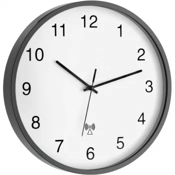 TFA 60.3511.10 Orologio da parete radiocontrollato, rotondo, grigio/bianco, plastica/vetro, design classico