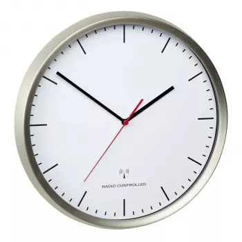 TFA 60.3521.02 Orologio da parete rotondo argento bianco acciaio inox vetro adulti e bambini
