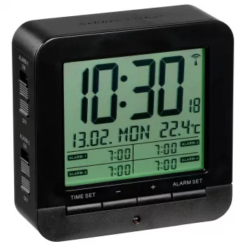 TFA 60.2536.01 Sveglia radiocontrollata - LCD digitale, nero
