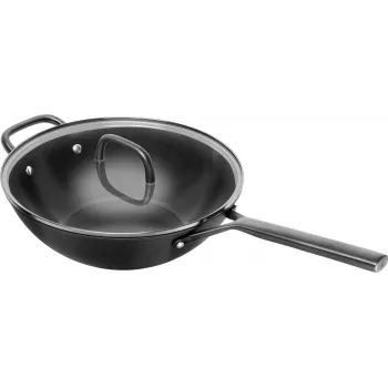 Wok ZWILLING Milano con coperchio in vetro 30 cm, nero