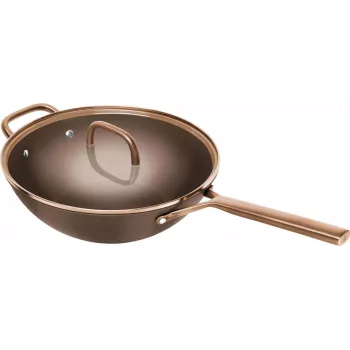 Wok ZWILLING Milano con coperchio in vetro 30 cm, marrone