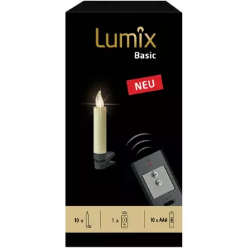Set base Krinner Basic Mini da 10 ghirlanda avorio monocromatico LED a batteria IP44 decorazione natalizia