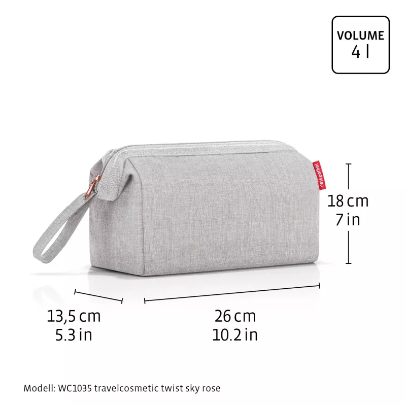 Borsa da toilette Reisenthel WC7009 Travel Cosmetic Dots - poliestere multicolore con zip, 3 tasche